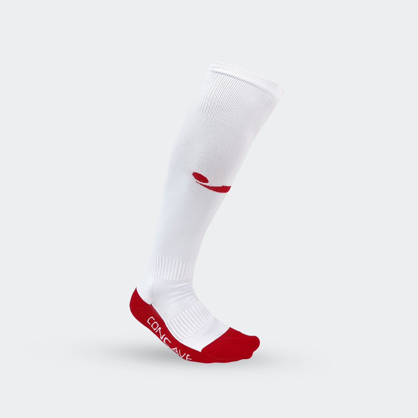 Concave Soccer Socks - White/Red