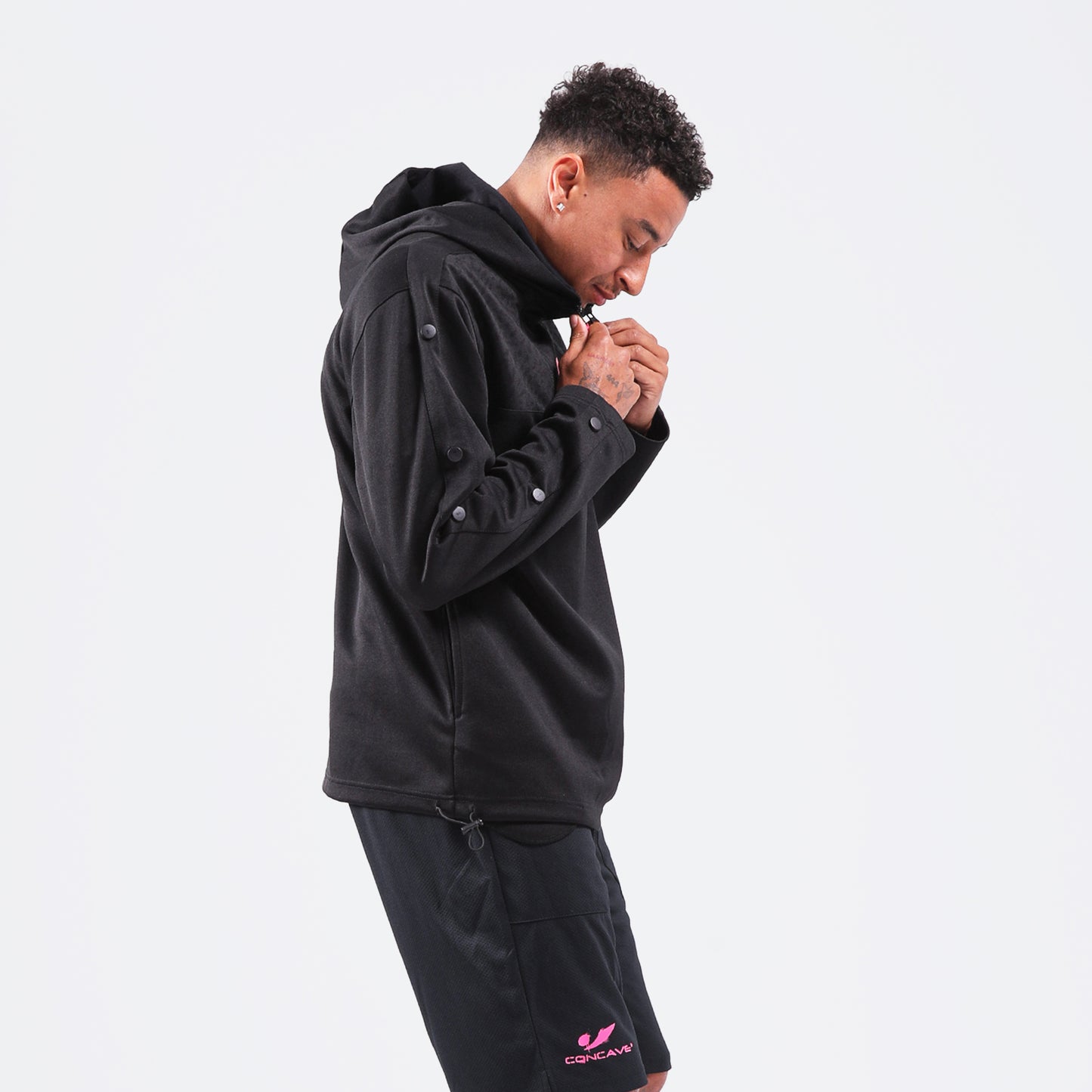Concave x JLingz Tracktop Hoodie - Black/Pink