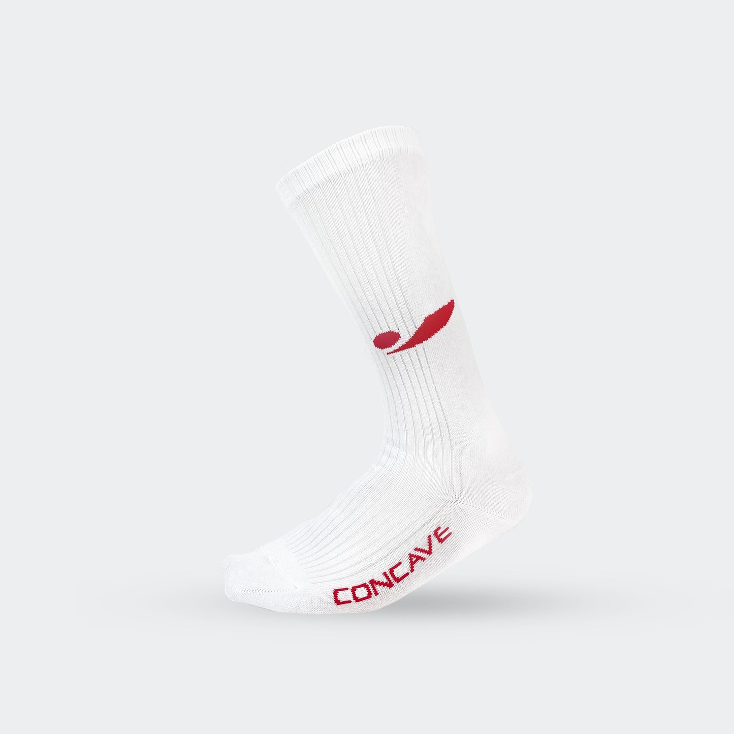 Concave Mid / Crew Socks - White/Red