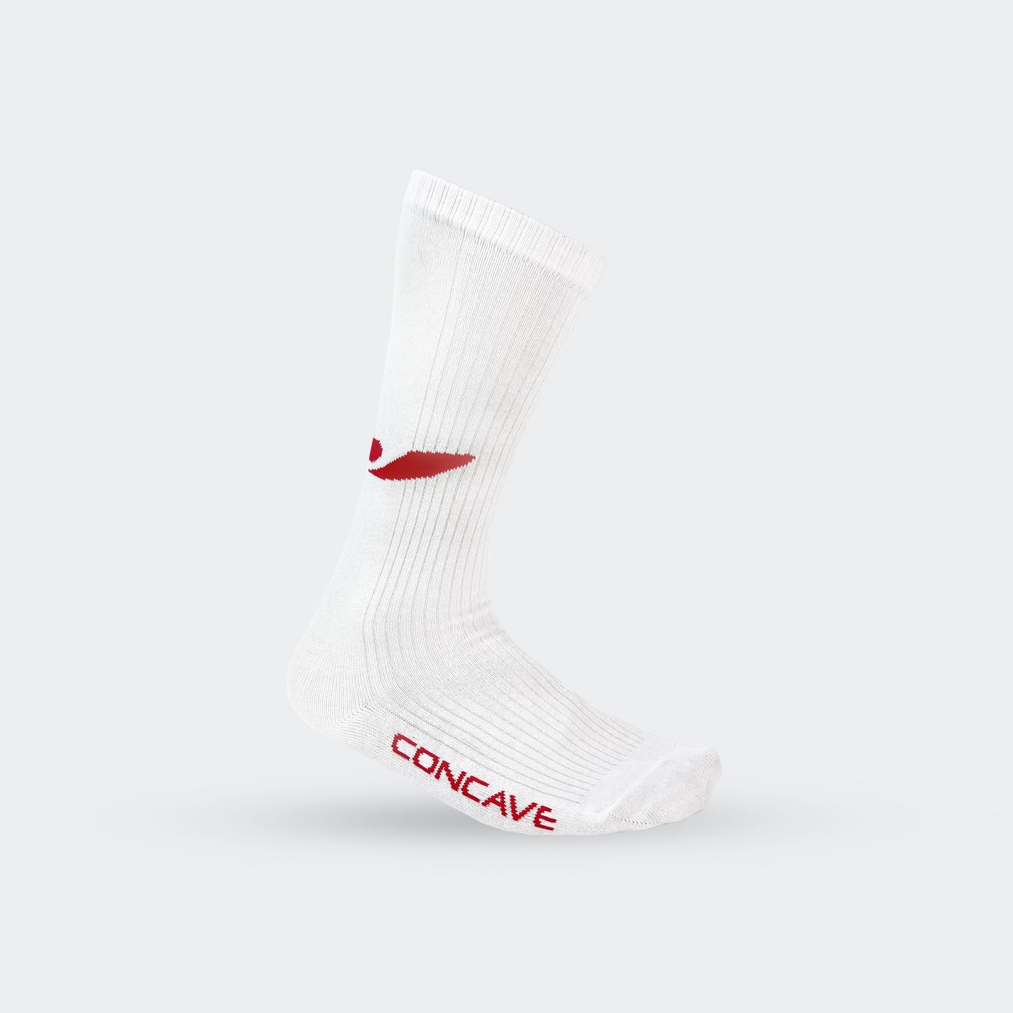Concave Mid / Crew Socks - White/Red