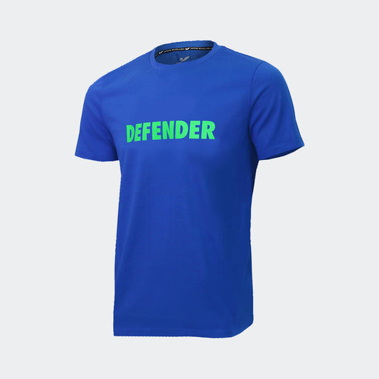 T-shirt Defender Concave Soccer Tee - Blue / Neon Green