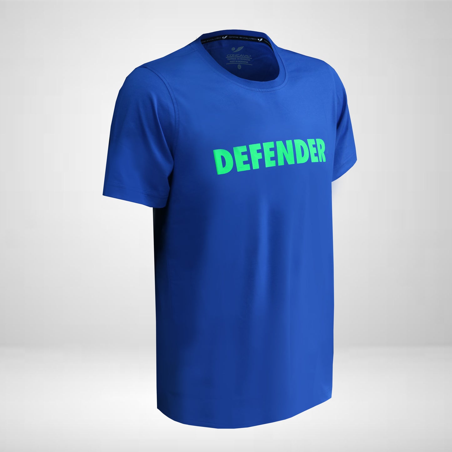 T-shirt Defender Concave Soccer Tee - Blue / Neon Green