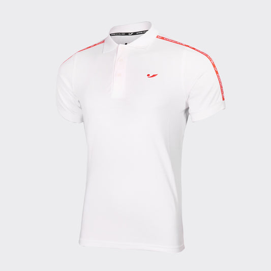 Cave Lifestyle Strip Polo  - White / Red