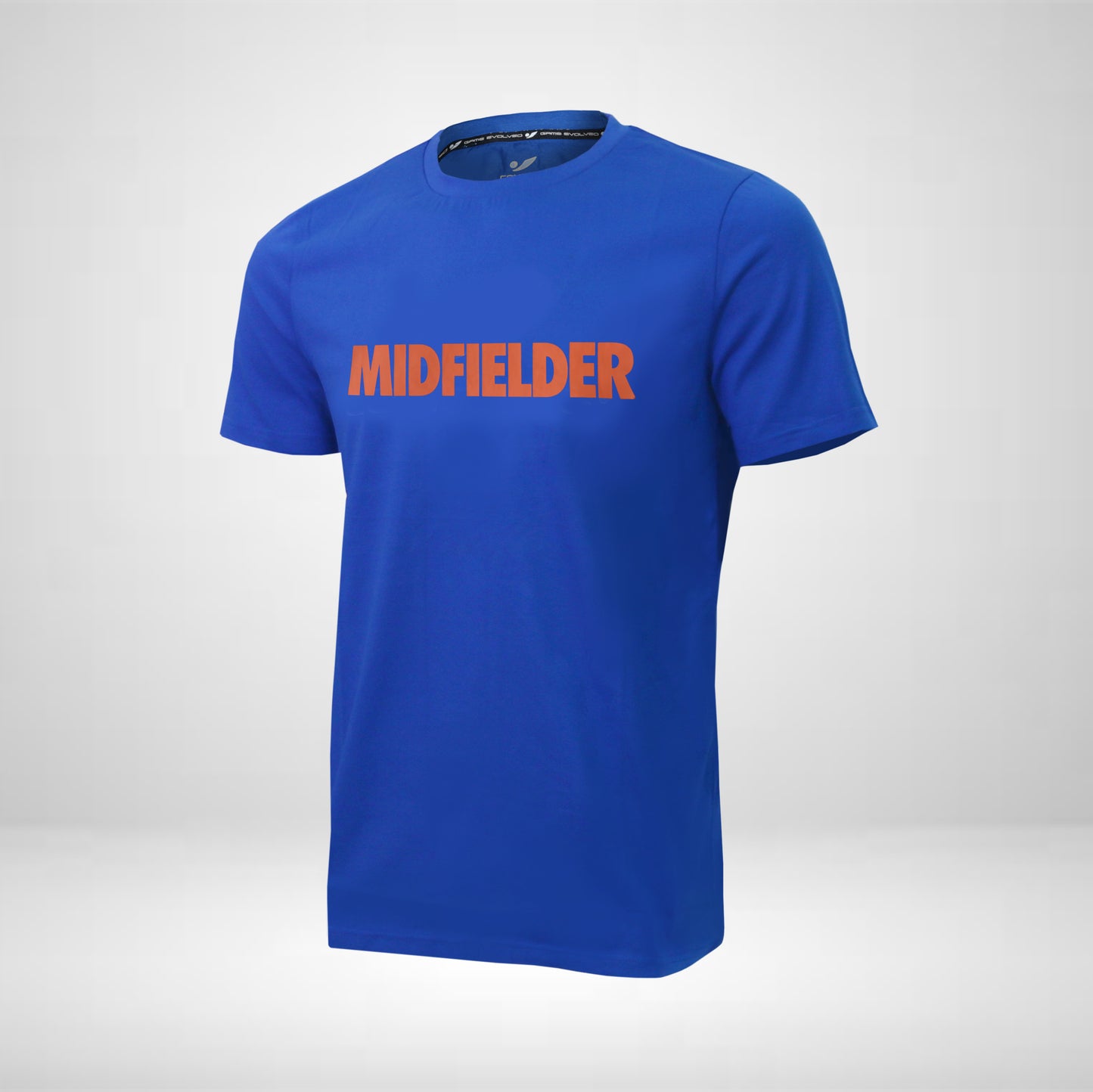 T-shirt Midfielder Concave Soccer Tee - Blue / Neon Orange