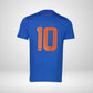 T-shirt Midfielder Concave Soccer Tee - Blue / Neon Orange