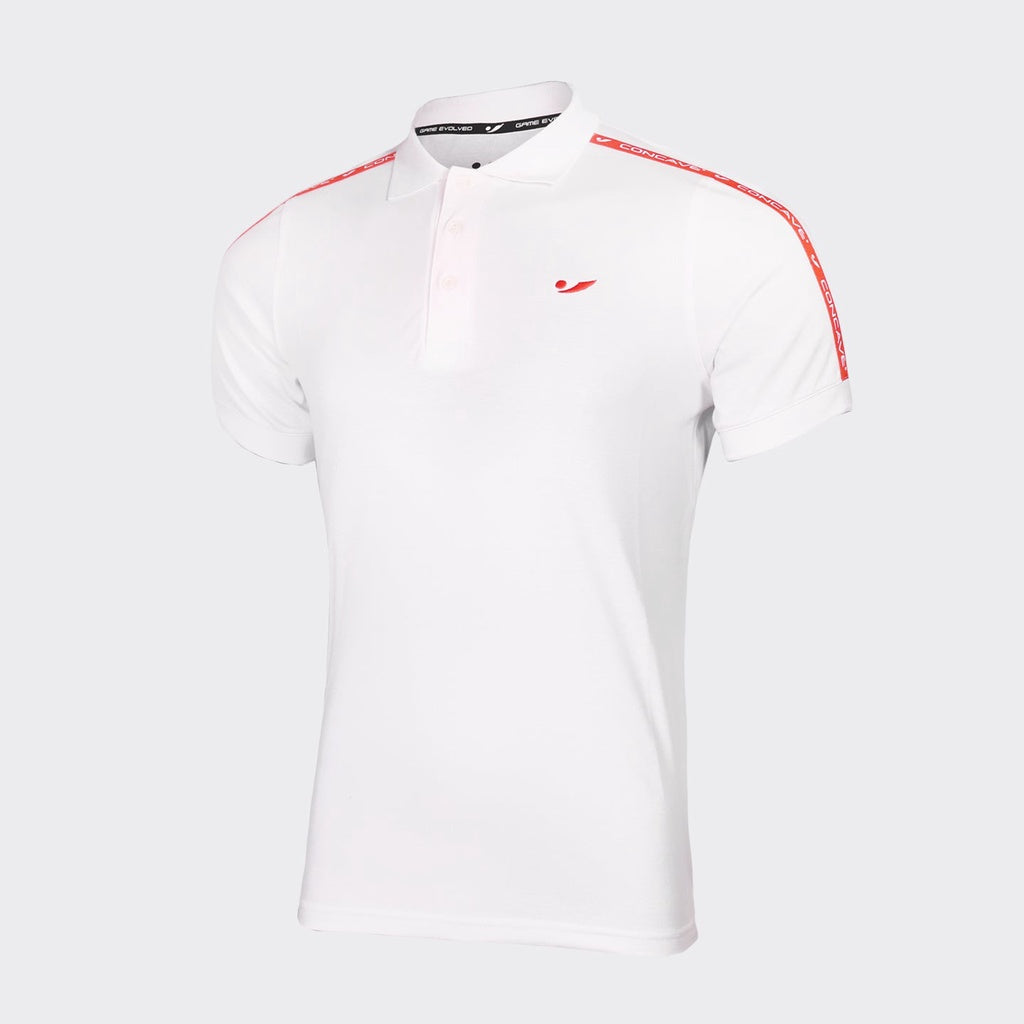 Concave - Polo Shirt - Cave Lifestyle - White / Red