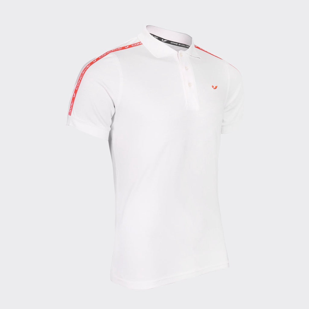 Concave - Polo Shirt - Cave Lifestyle - White / Red