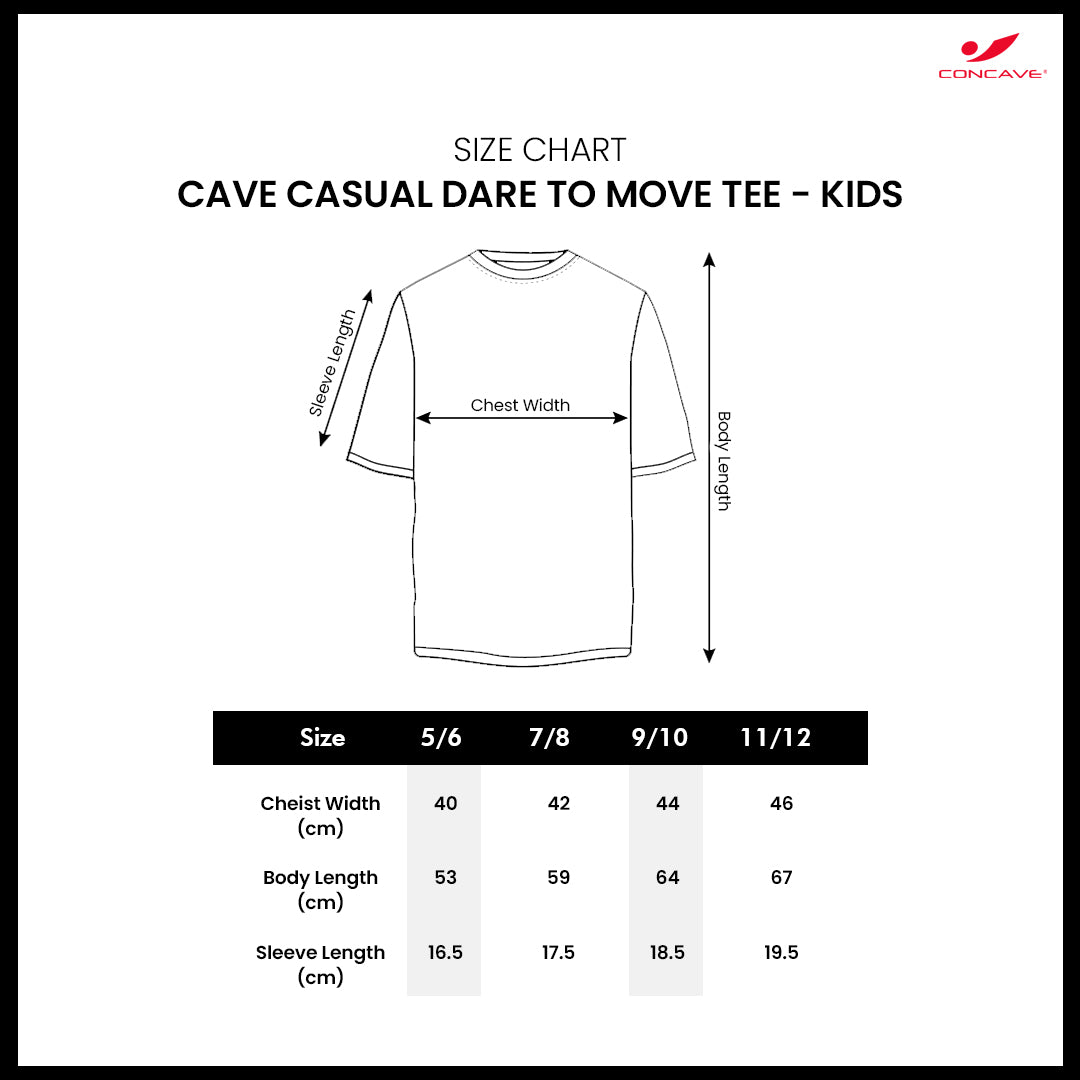 CAVE CASUAL DARE TO MOVE TEE KIDS - BLUE