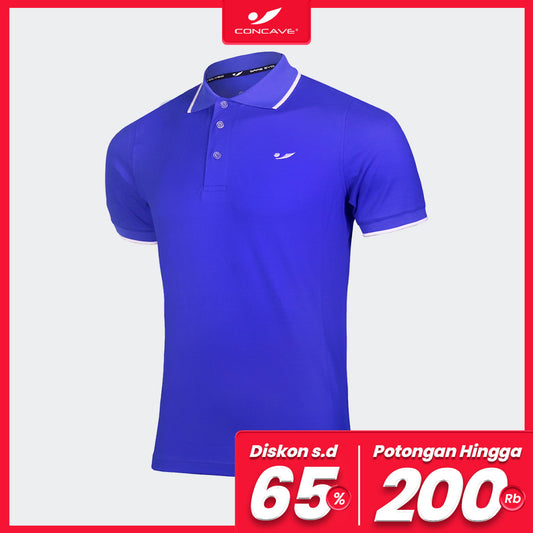 Cave Lifestyle Basic Polo  T- Shirt - Blue / White