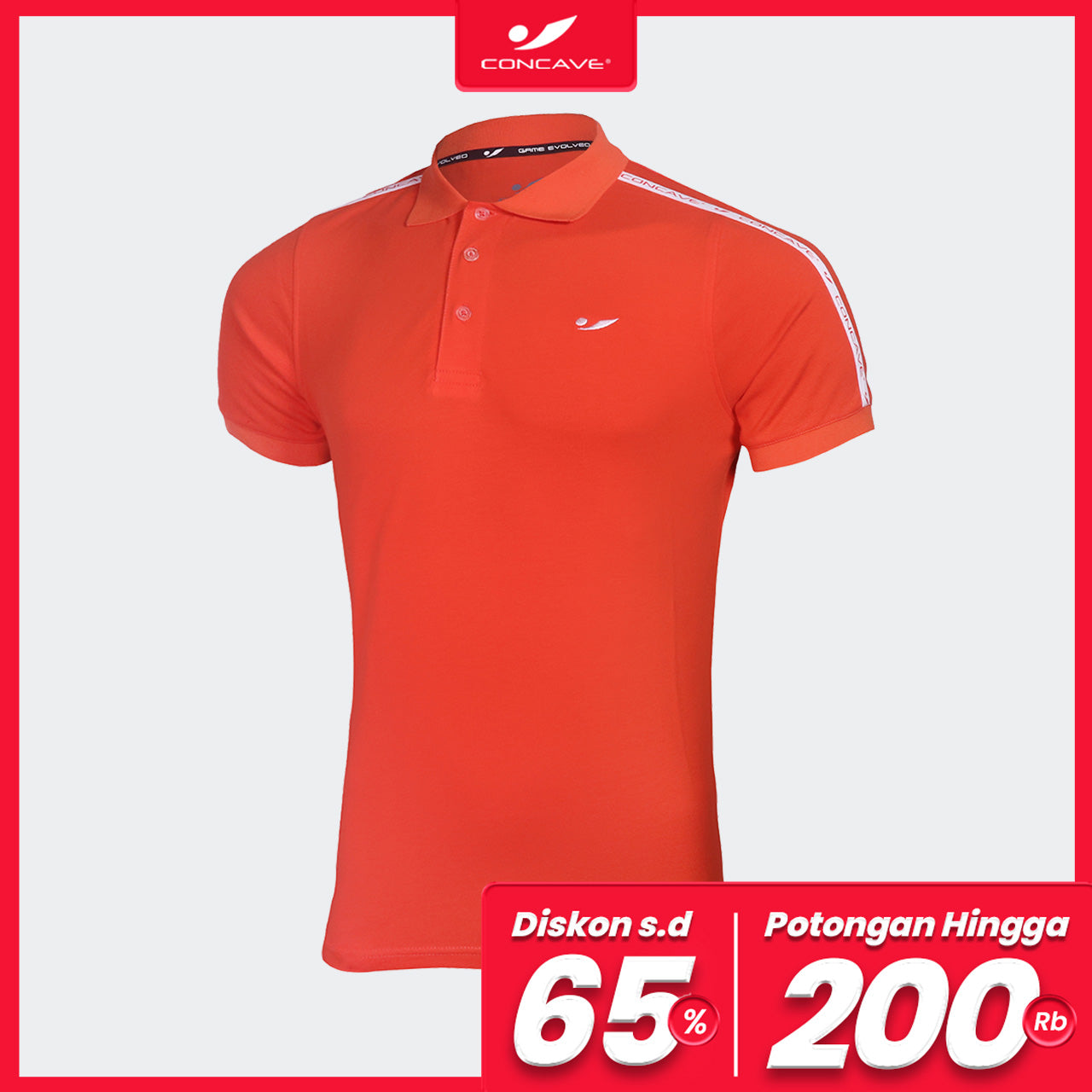 Cave Lifestyle Strip Polo  - Red / White