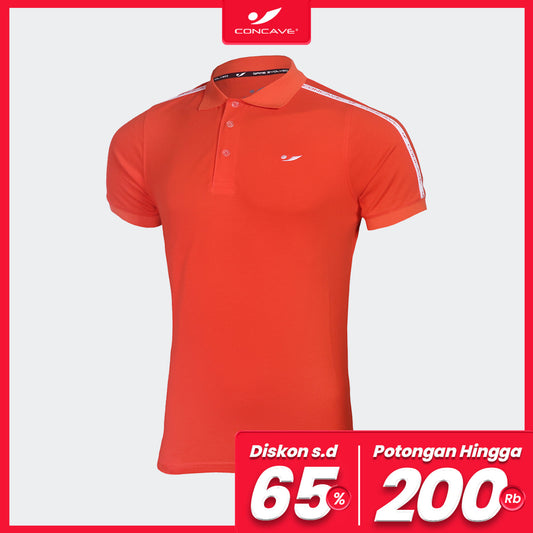 Cave Lifestyle Strip Polo  - Red / White