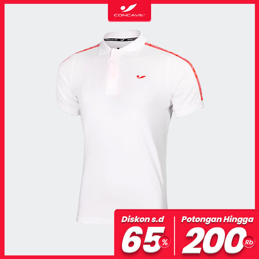 Cave Lifestyle Strip Polo  - White / Red