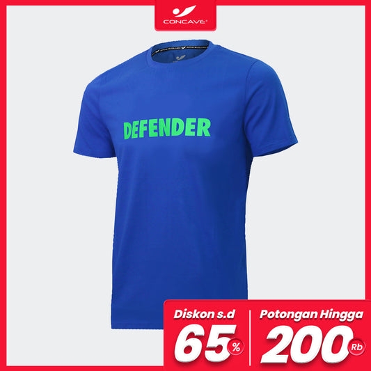 T-shirt Defender Concave Soccer Tee - Blue / Neon Green