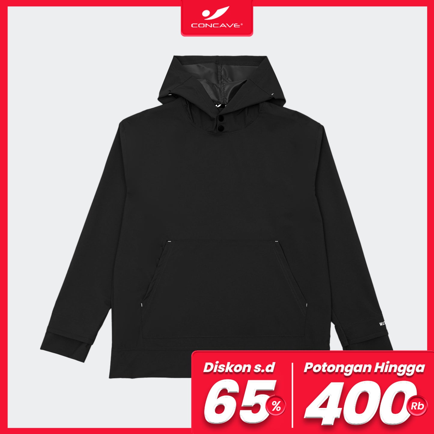 Watertech™ - Pullover Hoodie Training Jacket - Black