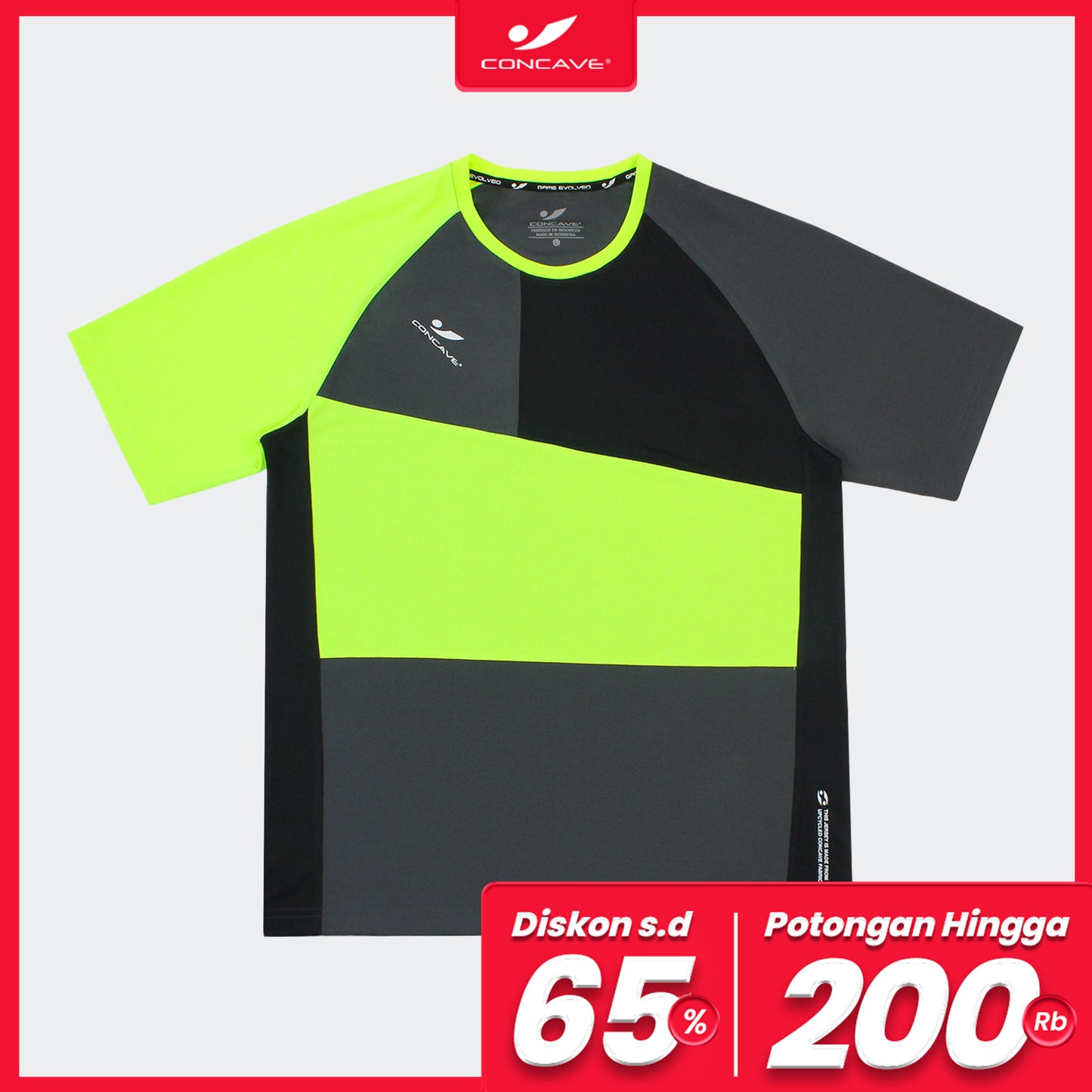 Upcycle Training Top - Black / Grey / Yellow