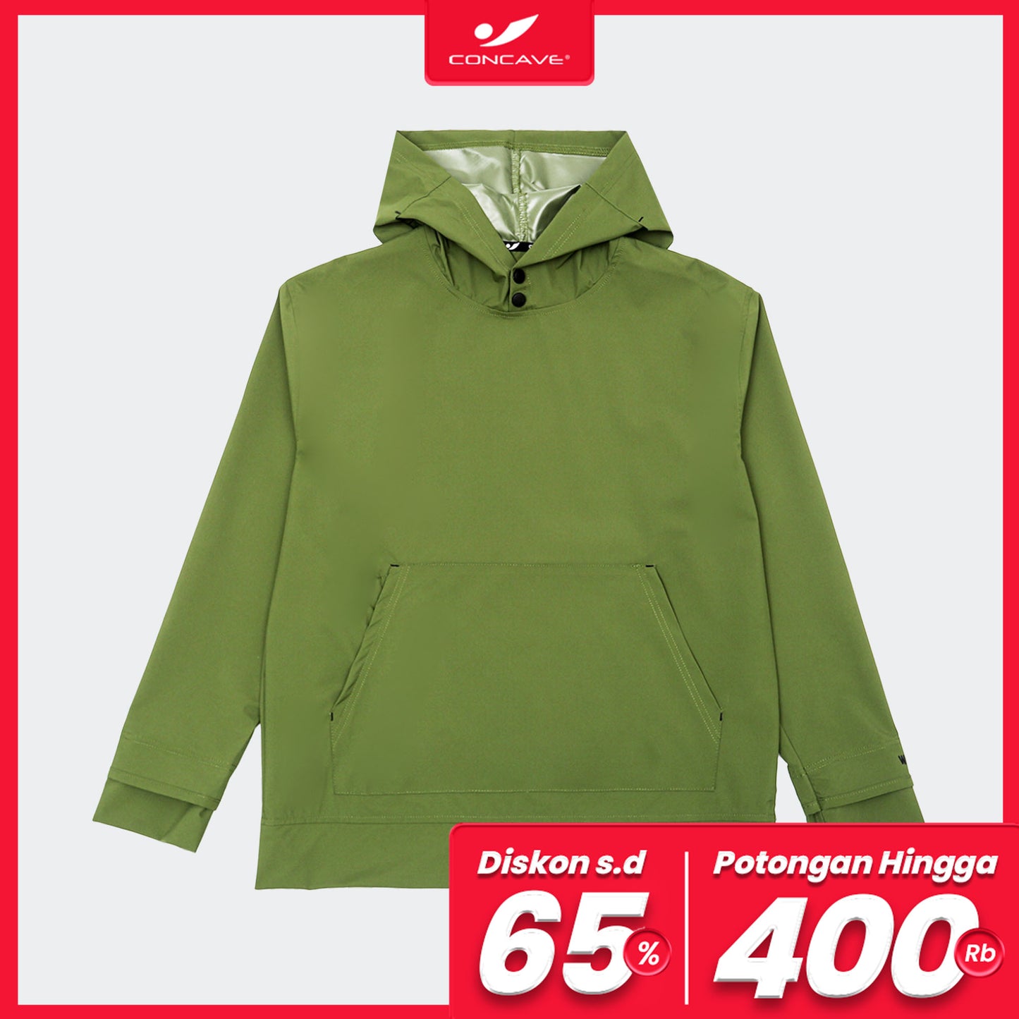 Watertech™ - Pullover Hoodie Training Jacket - Algae Green