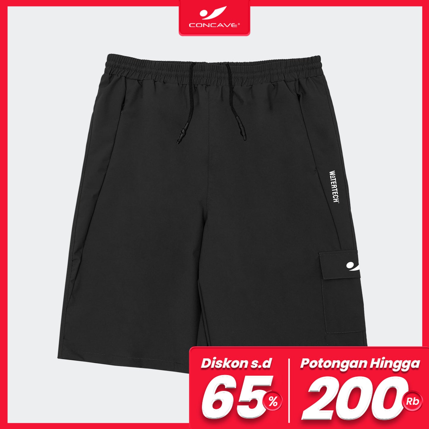 Watertech™ - Celana Pendek Training Cargo - Black