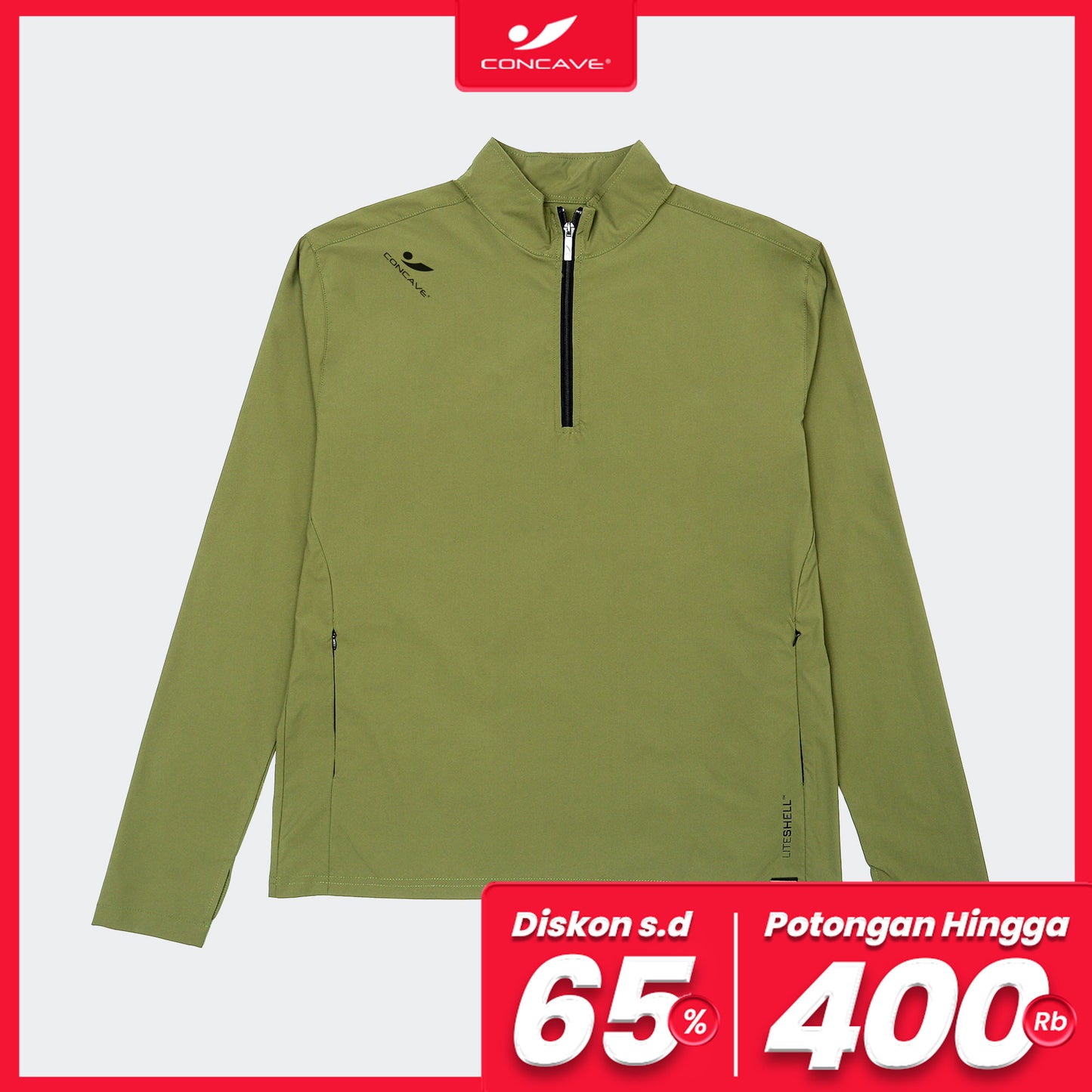 Liteshell™ - Training Half Zip Jacket - Olive Green
