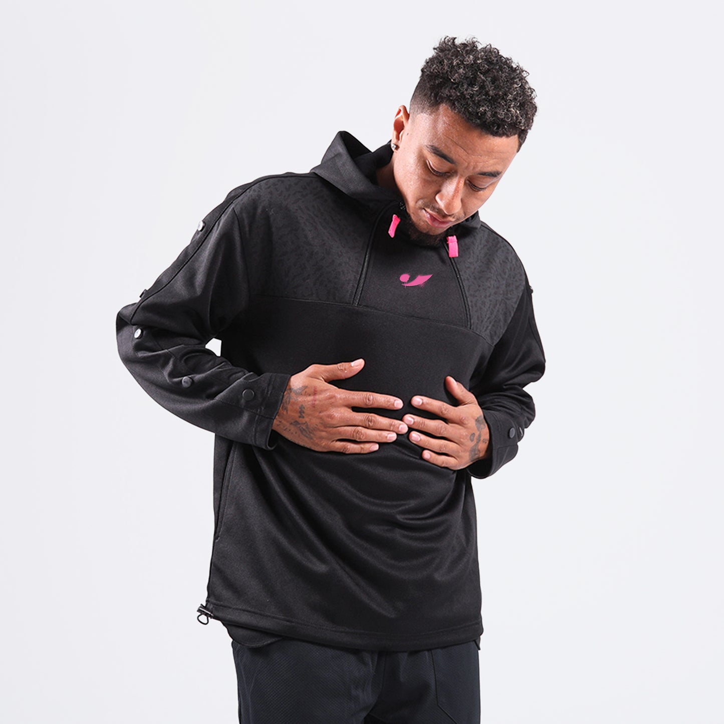 Concave x JLingz Tracktop Hoodie - Black/Pink