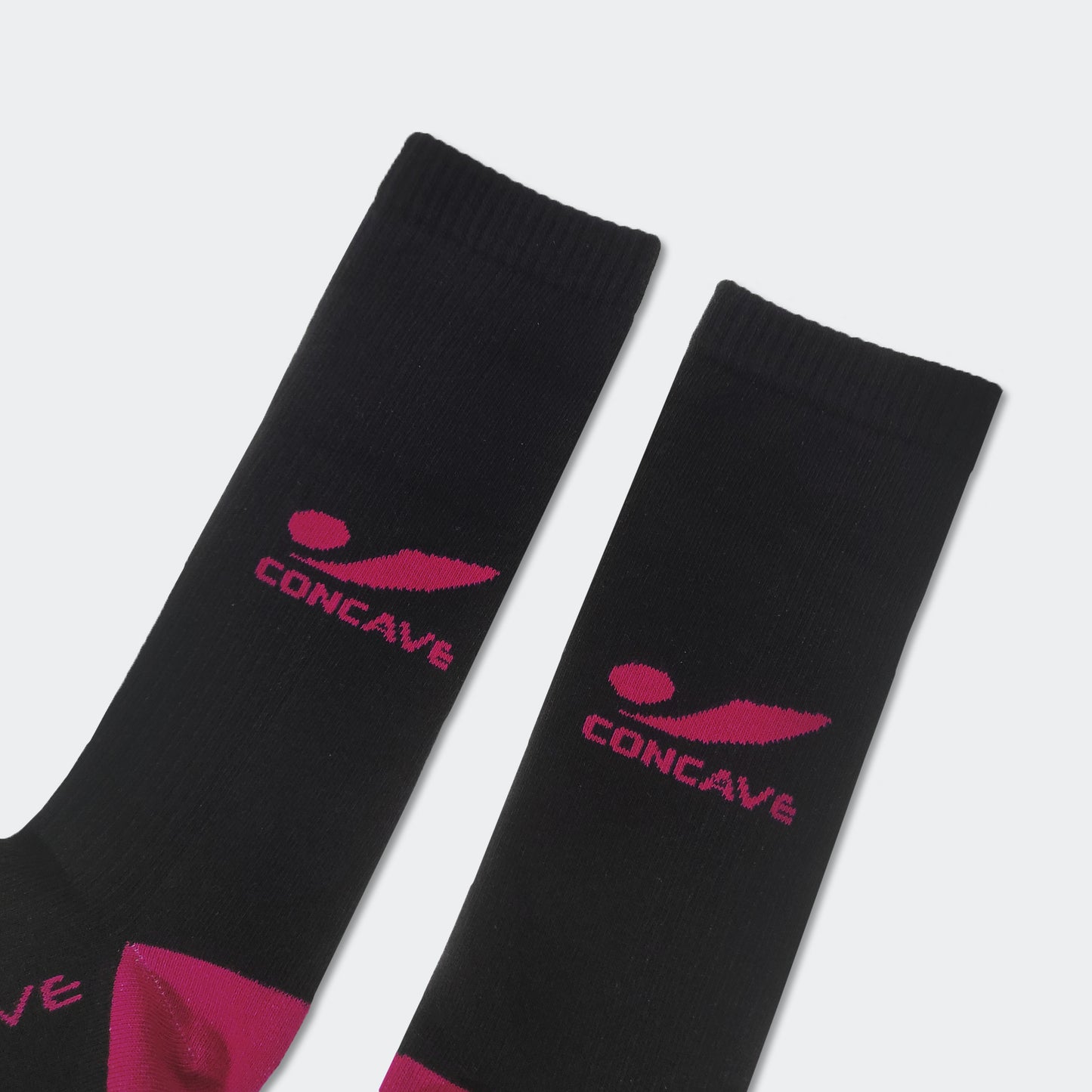 Concave x JLingz Crew Socks - Black/Deep Pink