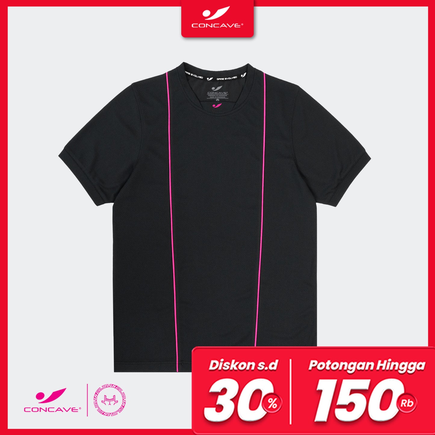 Concave x JLingz Performance SS Top - Black/Pink