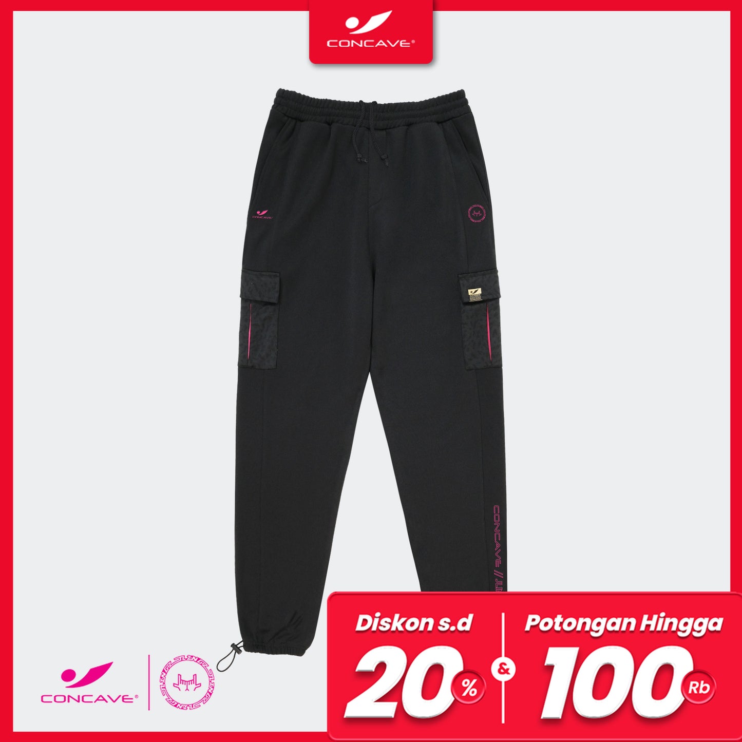 Concave x JLingz Cargo Pant - Black/Pink