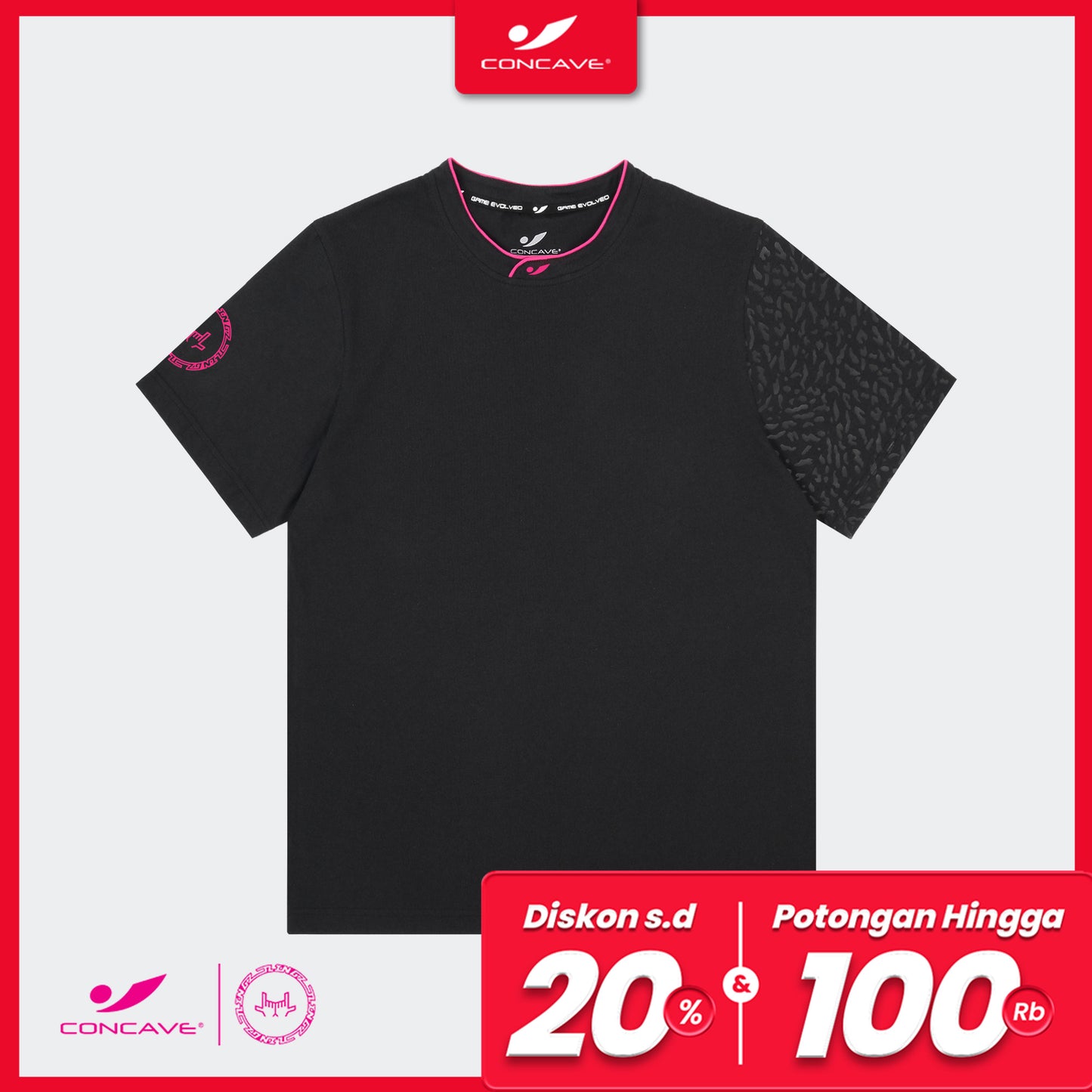 Concave x JLingz Tees - Black/Pink