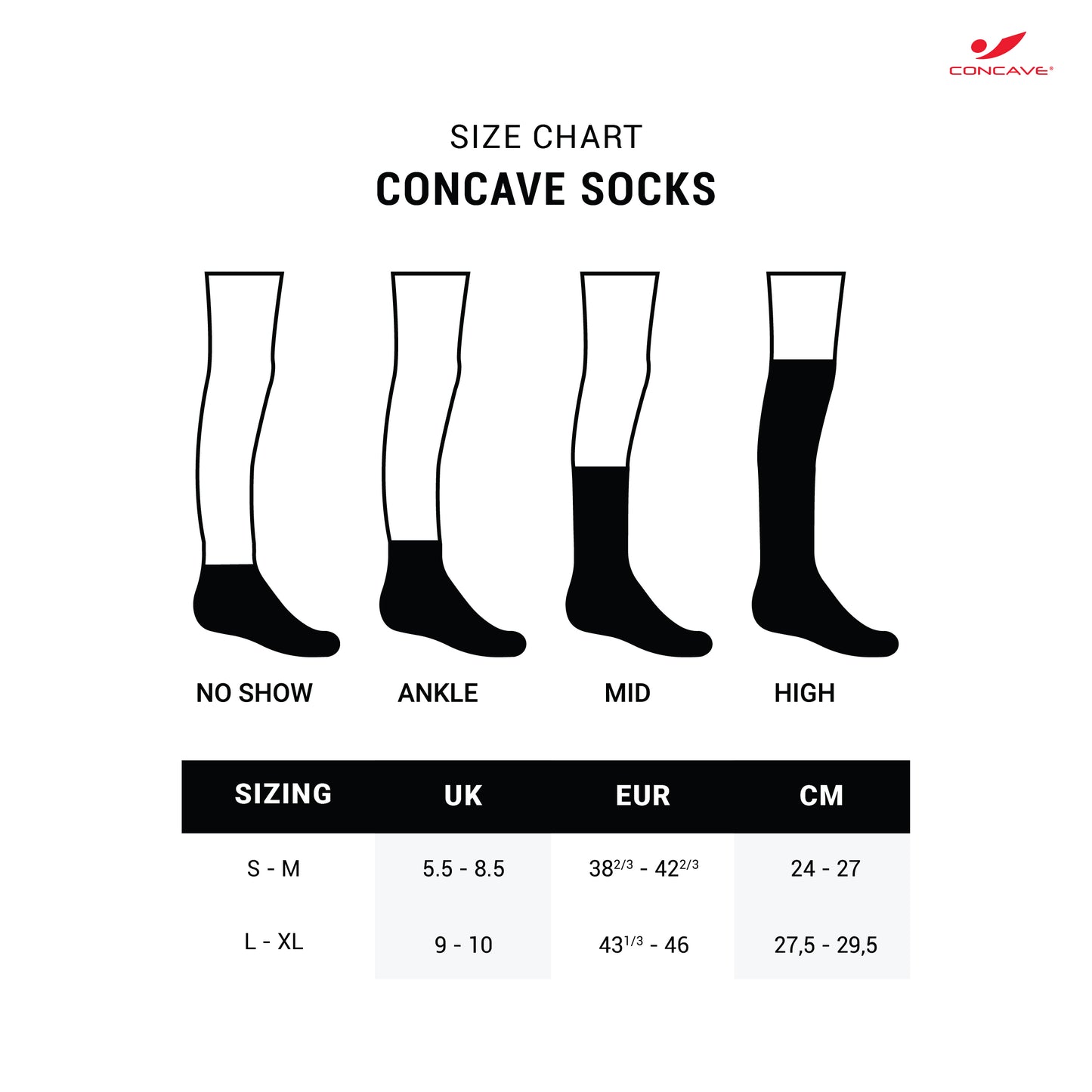 Concave Mid / Crew Socks - White/Red