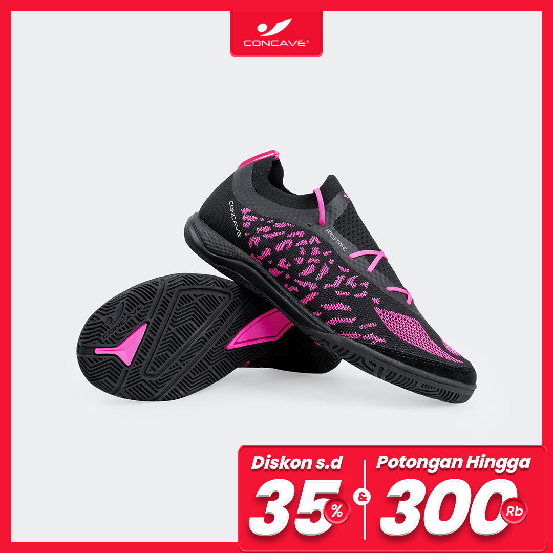 Concave Sepatu Futsal - Volt Futsal Jlingz - Black / Pink