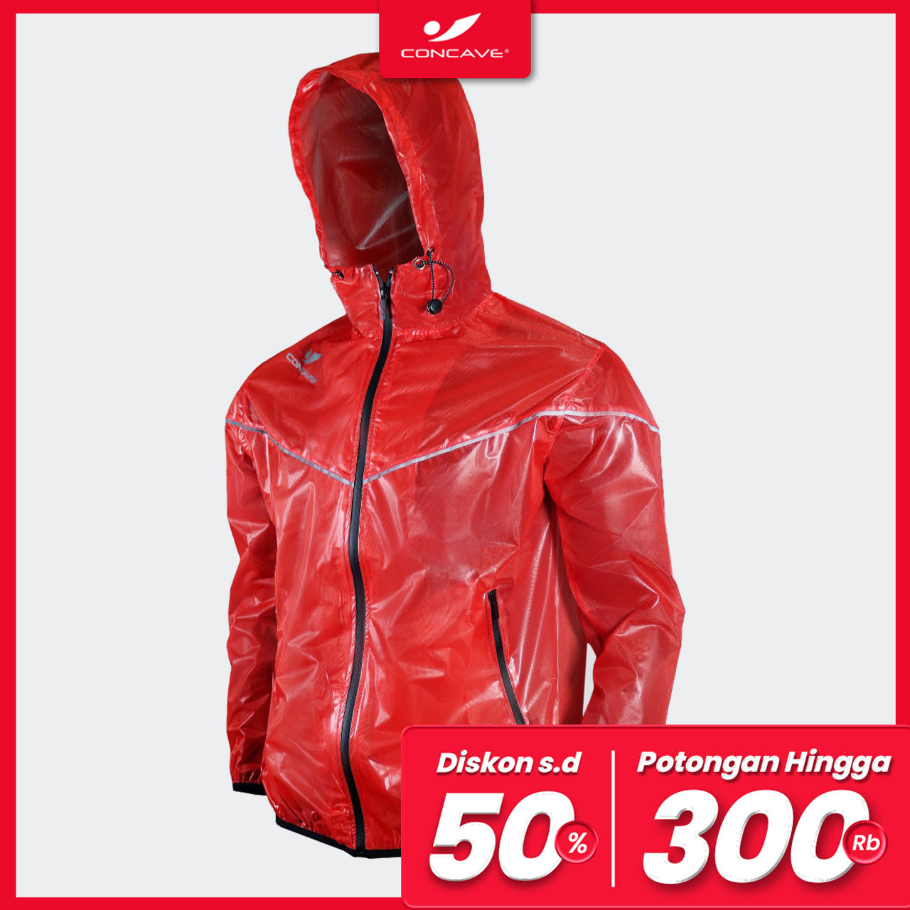 Concave Wind Breaker (Parachute) - Red