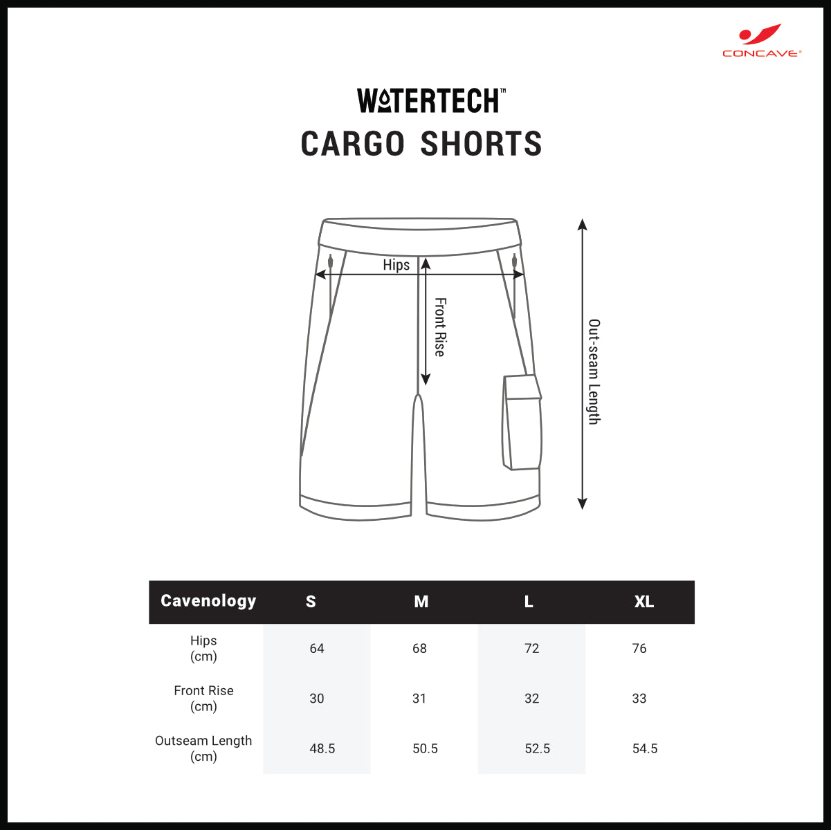 Watertech™ - Celana Pendek Training Cargo - Black
